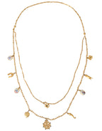 Dolce & Gabbana - Gold Tone Chain Brass Charm Statement Sicily Necklace