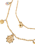 Dolce & Gabbana - Gold Tone Chain Brass Charm Statement Sicily Necklace