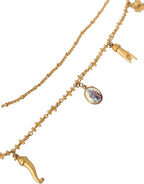 Dolce & Gabbana - Gold Tone Chain Brass Charm Statement Sicily Necklace