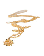 Dolce & Gabbana - Gold Tone Chain Brass Charm Statement Sicily Necklace