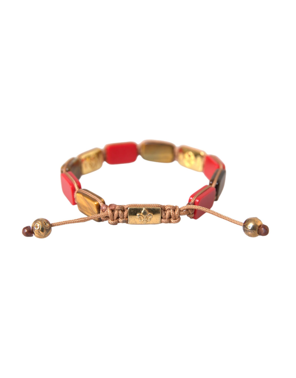 Nialaya - CZ Tiger Eye Red Coral 925 Silver Men Bracelet