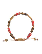 Nialaya - CZ Tiger Eye Red Coral 925 Silver Men Bracelet