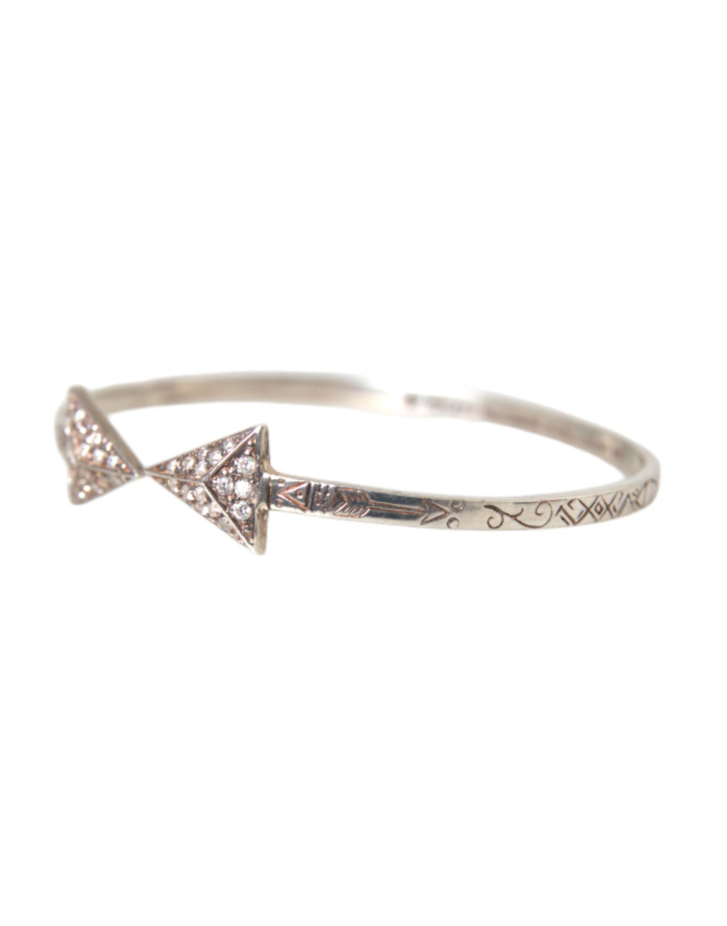 Nialaya - Arrow Crystal 925 Silver Bangle Bracelet Women