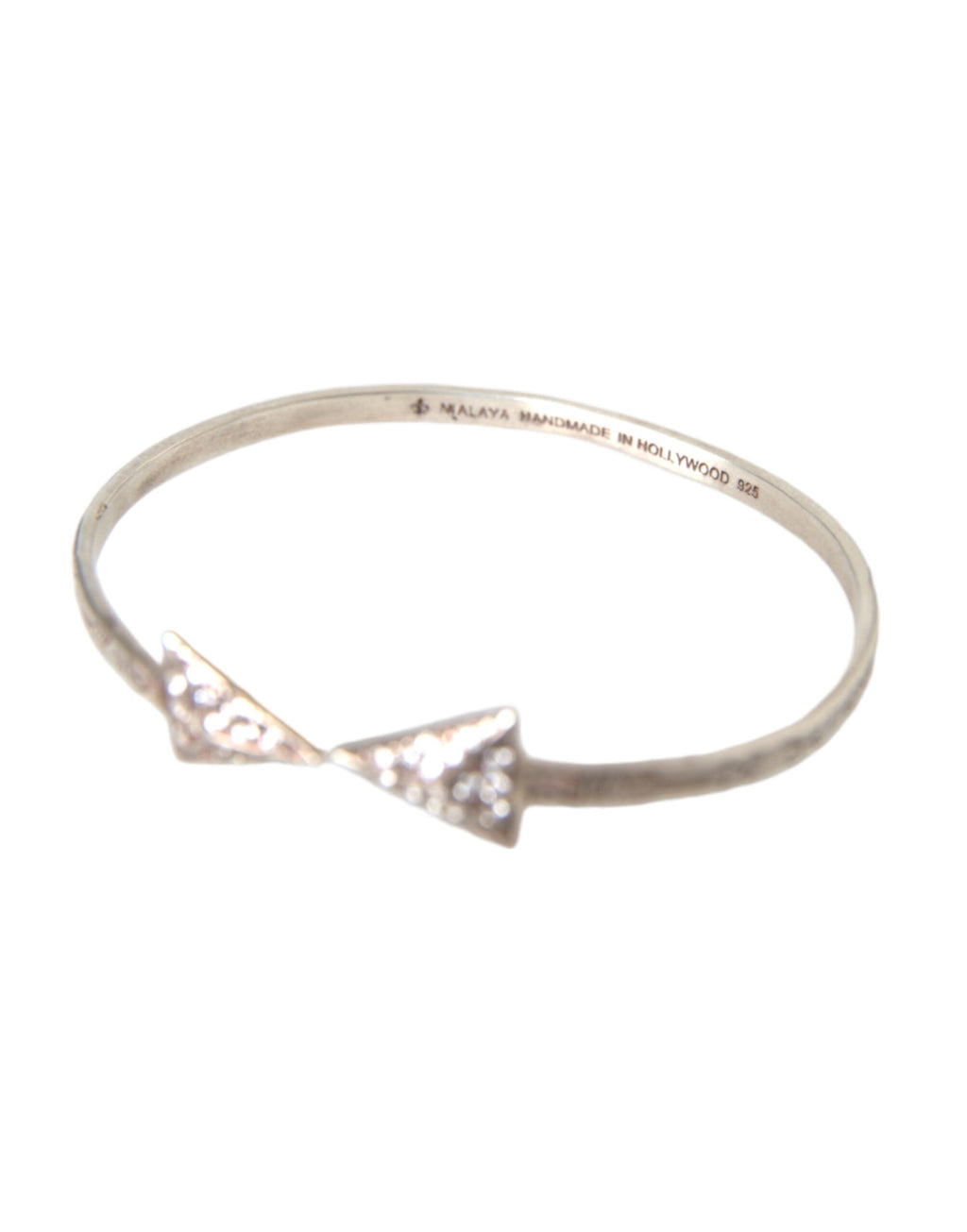 Nialaya - Arrow Crystal 925 Silver Bangle Bracelet Women