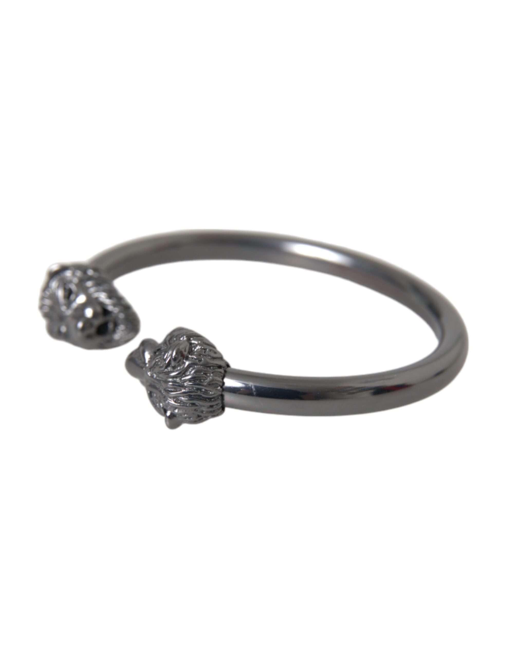 Nialaya - Black Rhodium Lion Bangle Bracelet Women