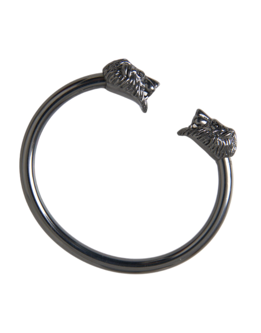 Nialaya - Black Rhodium Lion Bangle Bracelet Women