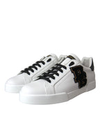 Dolce & Gabbana - White Leather DG Logo Casual Low Top Sneakers