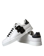 Dolce & Gabbana - White Leather DG Logo Casual Low Top Sneakers