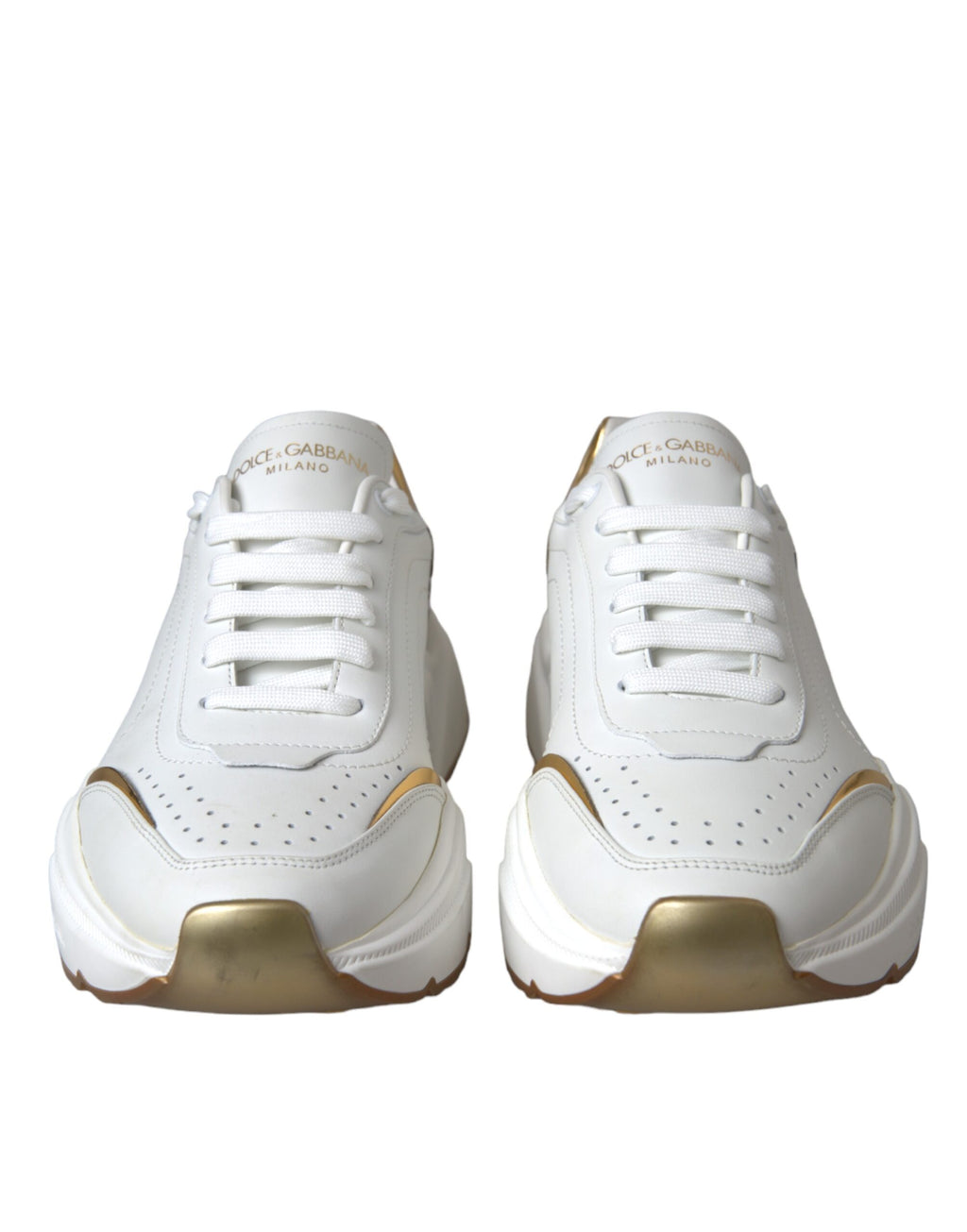 Dolce & Gabbana - White Gold DAYMASTER Leather Sneakers Shoes