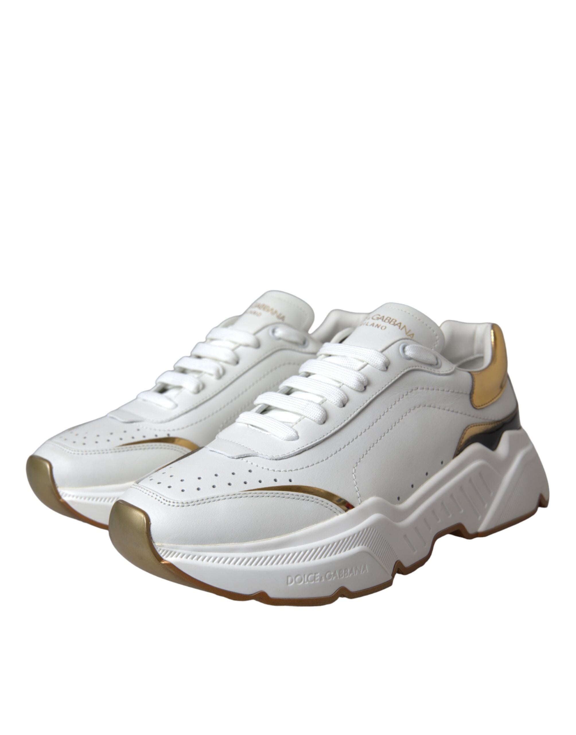 Dolce & Gabbana - White Gold DAYMASTER Leather Sneakers Shoes