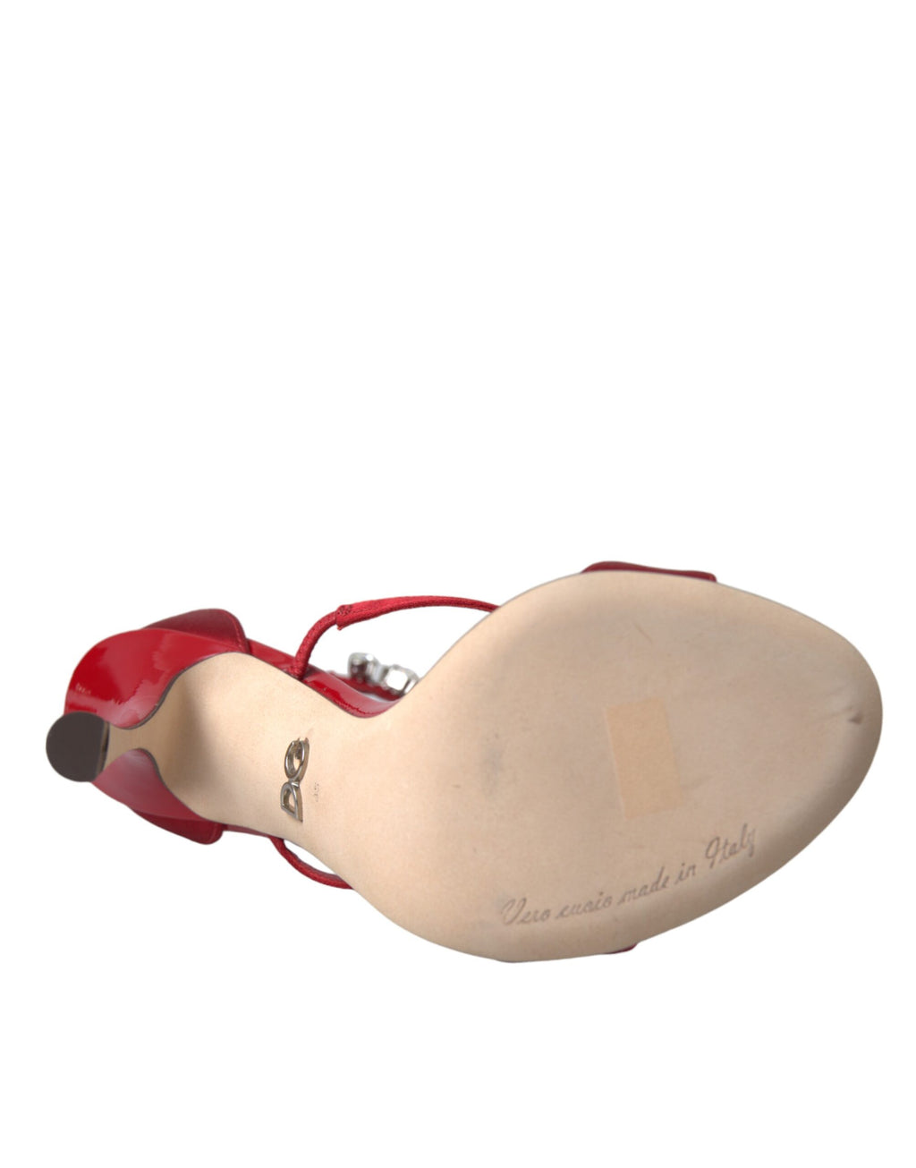 Dolce & Gabbana – Red Satin Keira Crystal Sandals