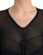 Dolce & Gabbana - Black Sheer Bodycon Sheath Midi Dress