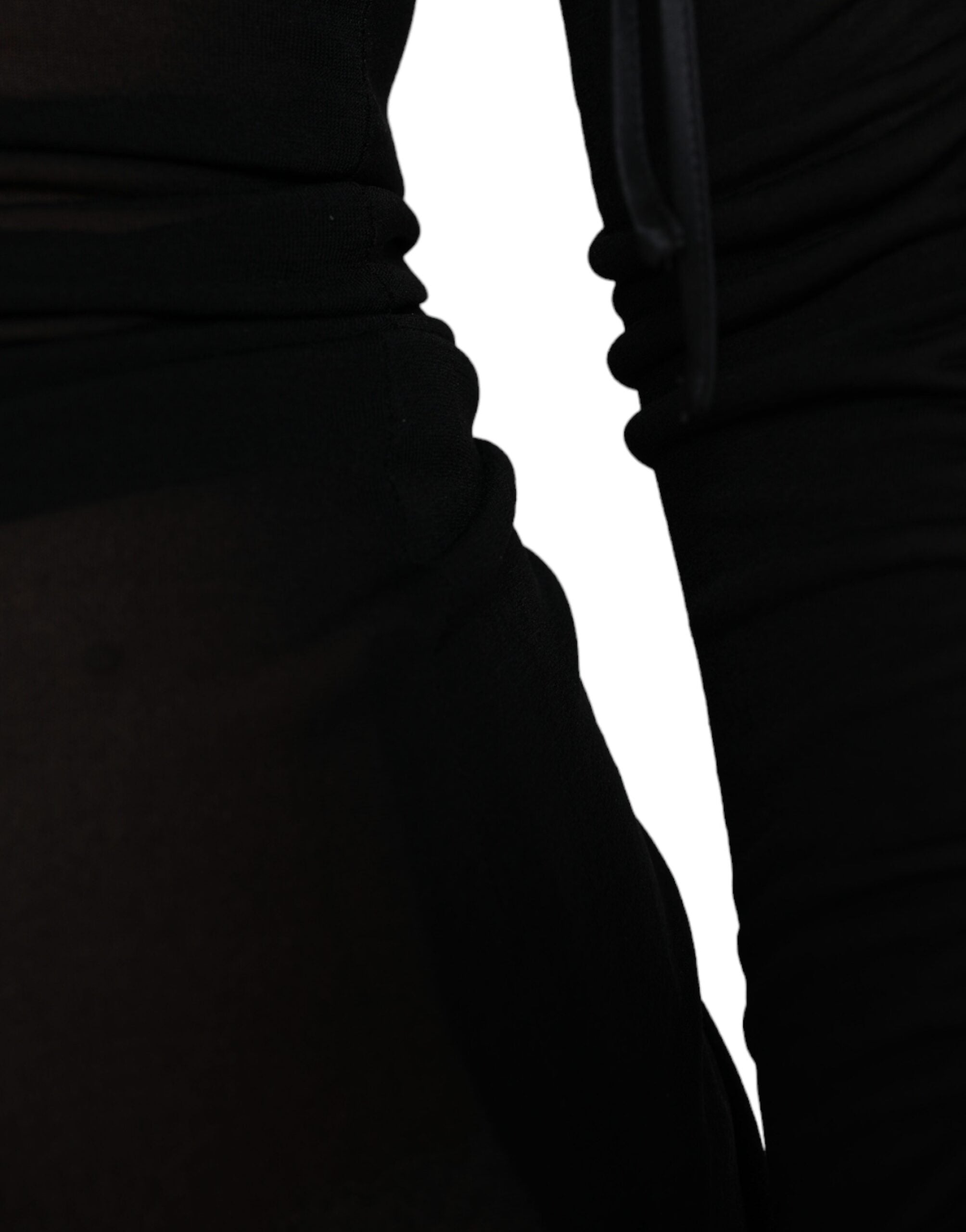 Dolce & Gabbana - Black Sheer Bodycon Sheath Midi Dress