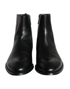 Dolce & Gabbana - Black Calf Leather Men Ankle Boots
