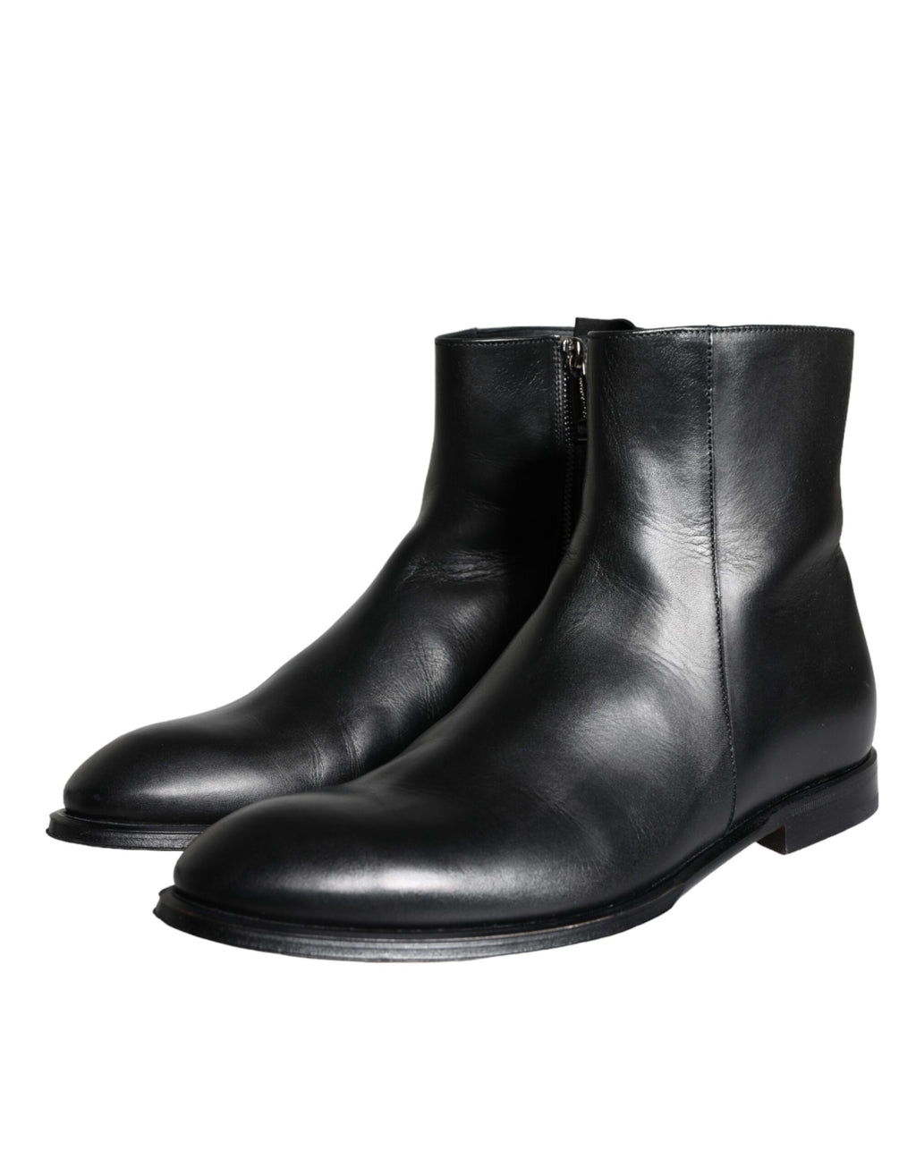 Dolce & Gabbana - Black Calf Leather Men Ankle Boots