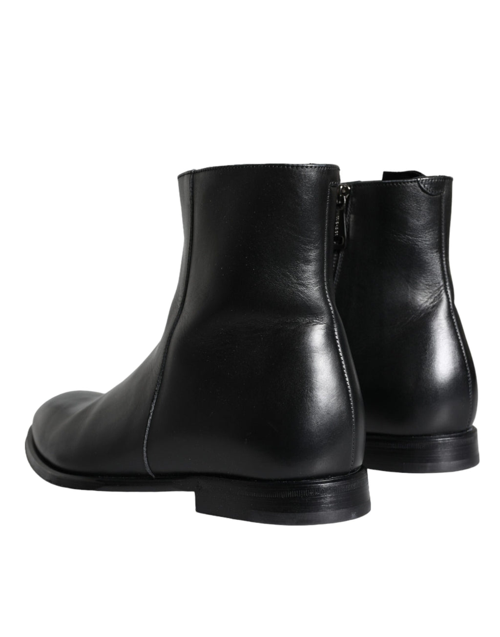Dolce & Gabbana - Black Calf Leather Men Ankle Boots