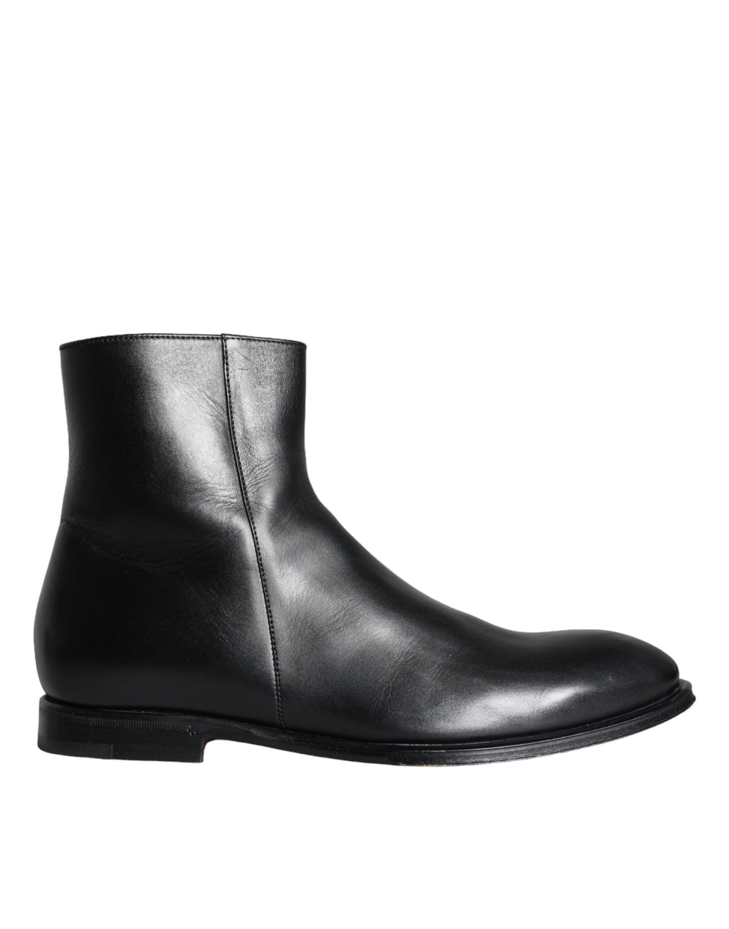 Dolce & Gabbana - Black Calf Leather Men Ankle Boots