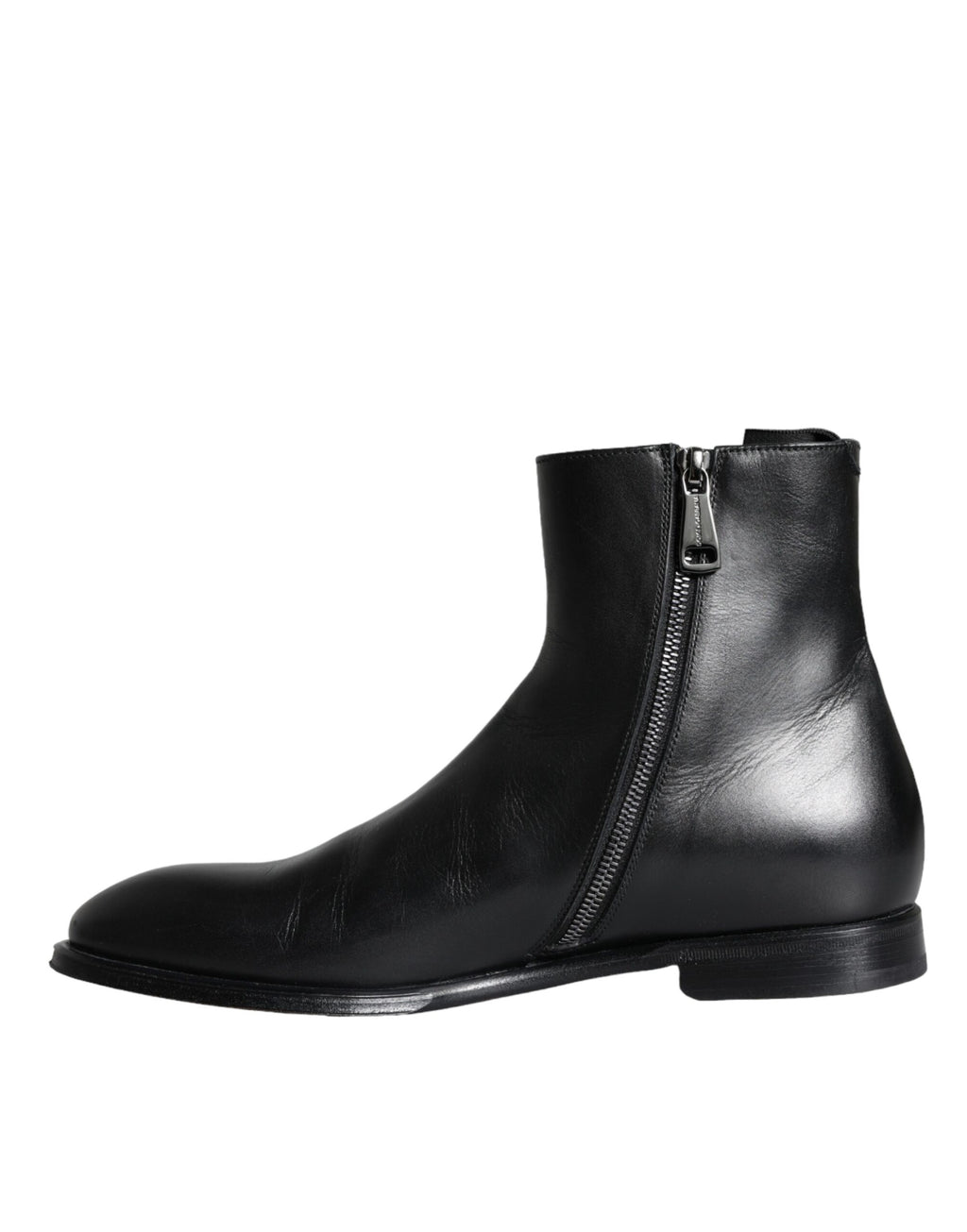 Dolce & Gabbana - Black Calf Leather Men Ankle Boots