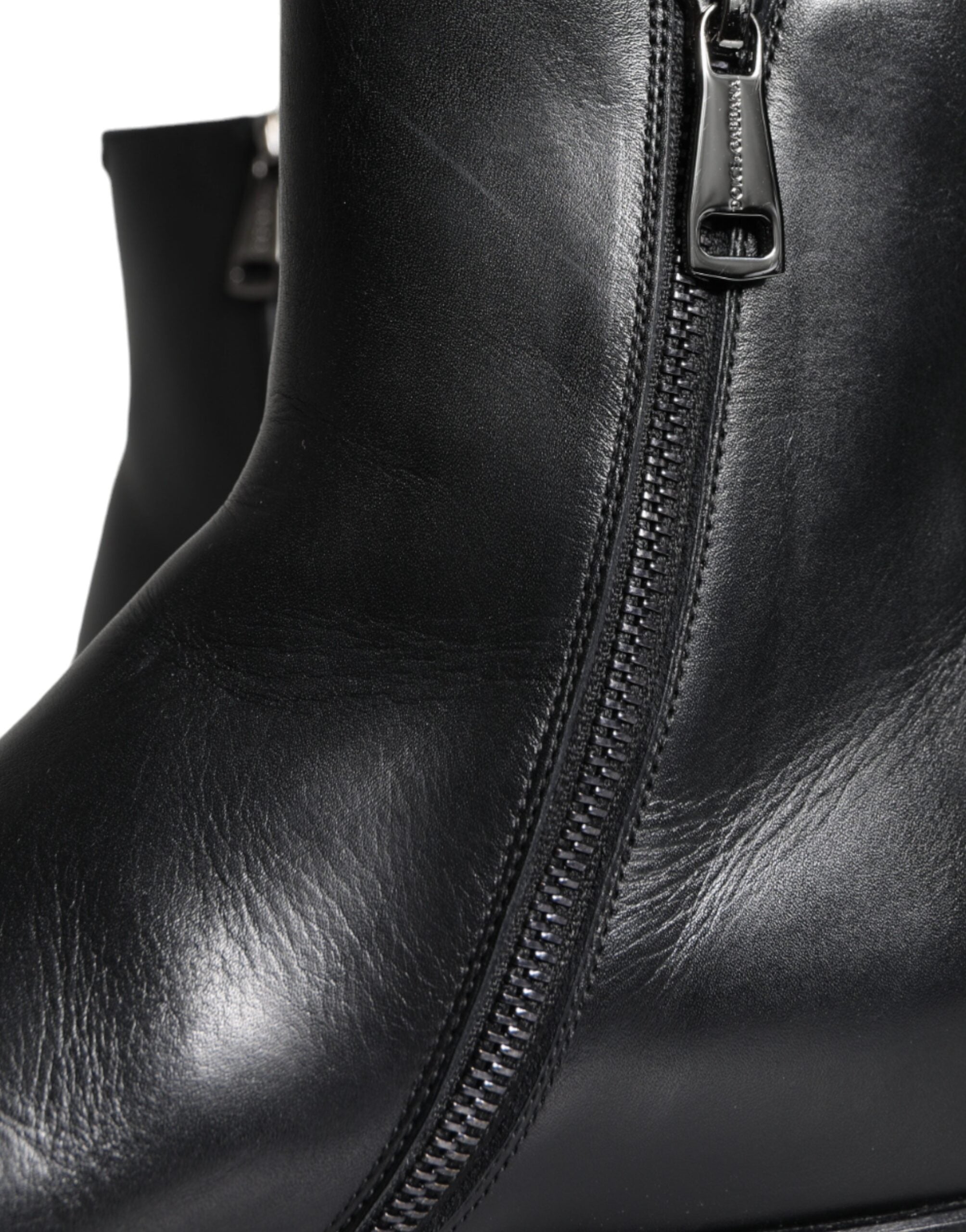 Dolce & Gabbana - Black Calf Leather Men Ankle Boots