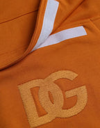 Dolce & Gabbana - Orange Hooded Pullover Sweatshirt Sweater