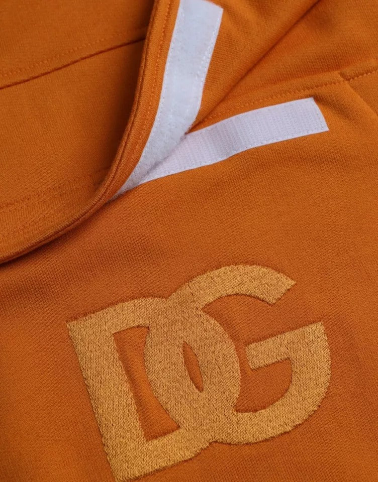 Dolce & Gabbana - Orange Hooded Pullover Sweatshirt Sweater