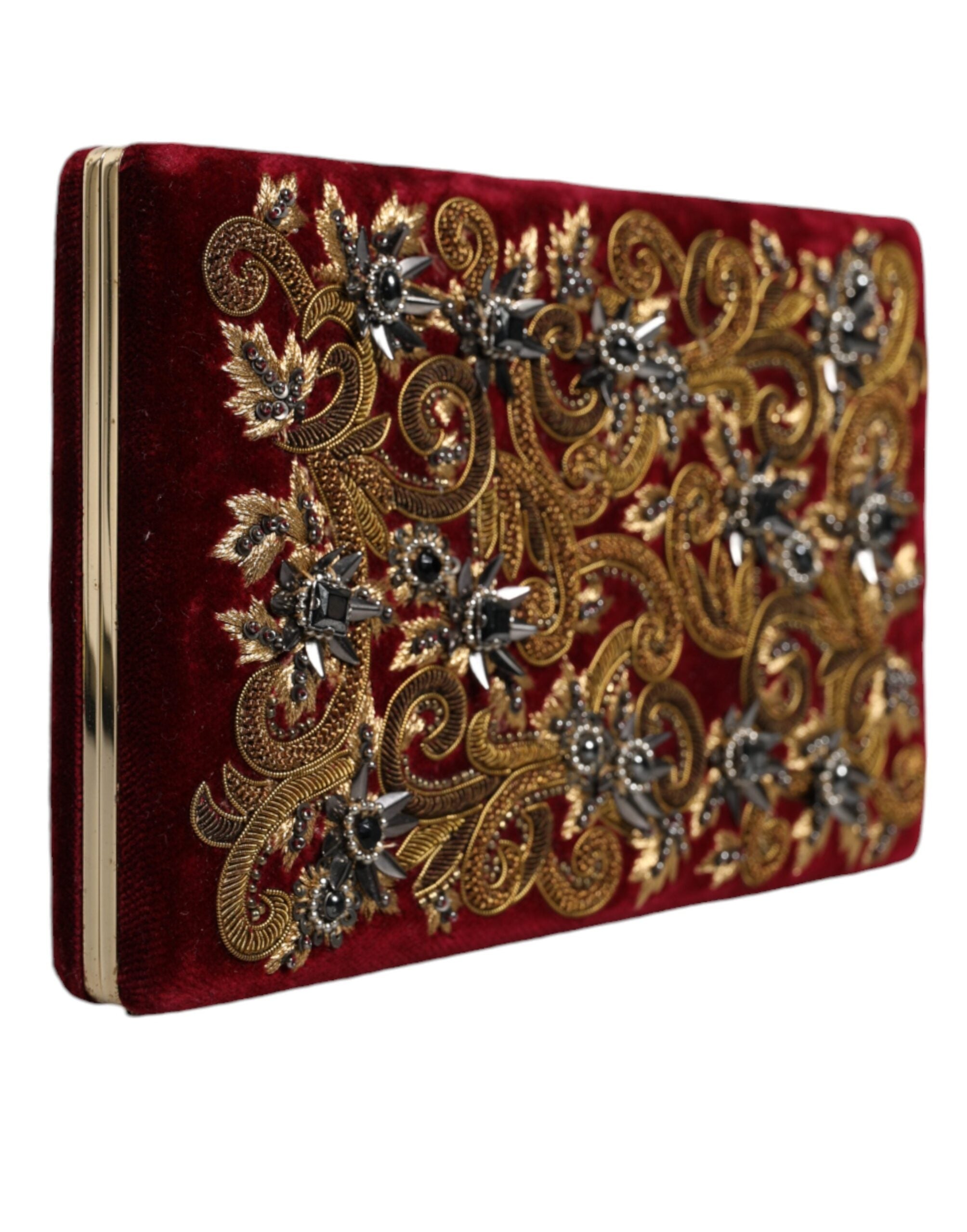 Dolce & Gabbana – Embellished Mini Clutch in Red Velvet
