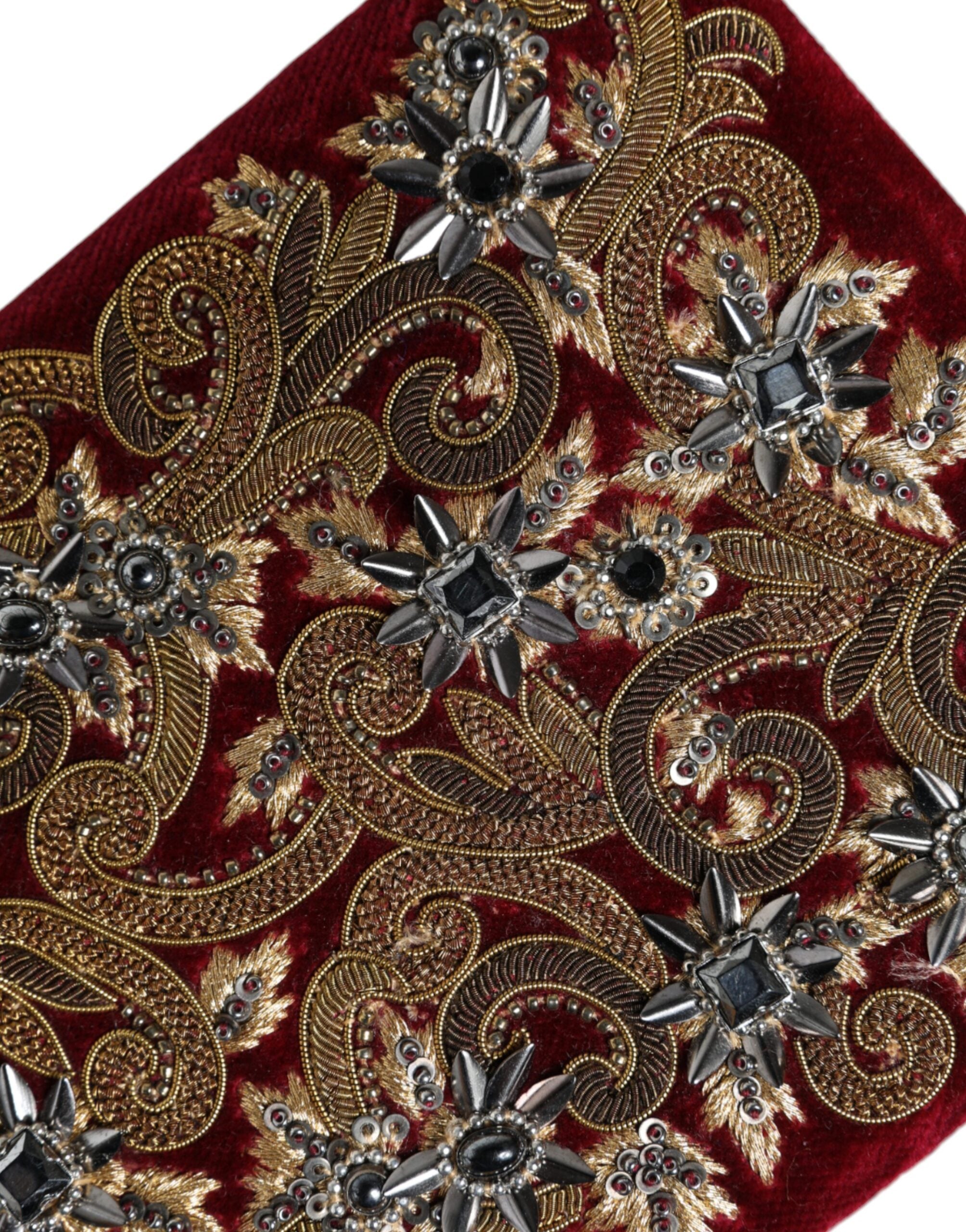 Dolce & Gabbana – Embellished Mini Clutch in Red Velvet