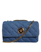 Versace – Blue Quilted Denim Crossbody Bag