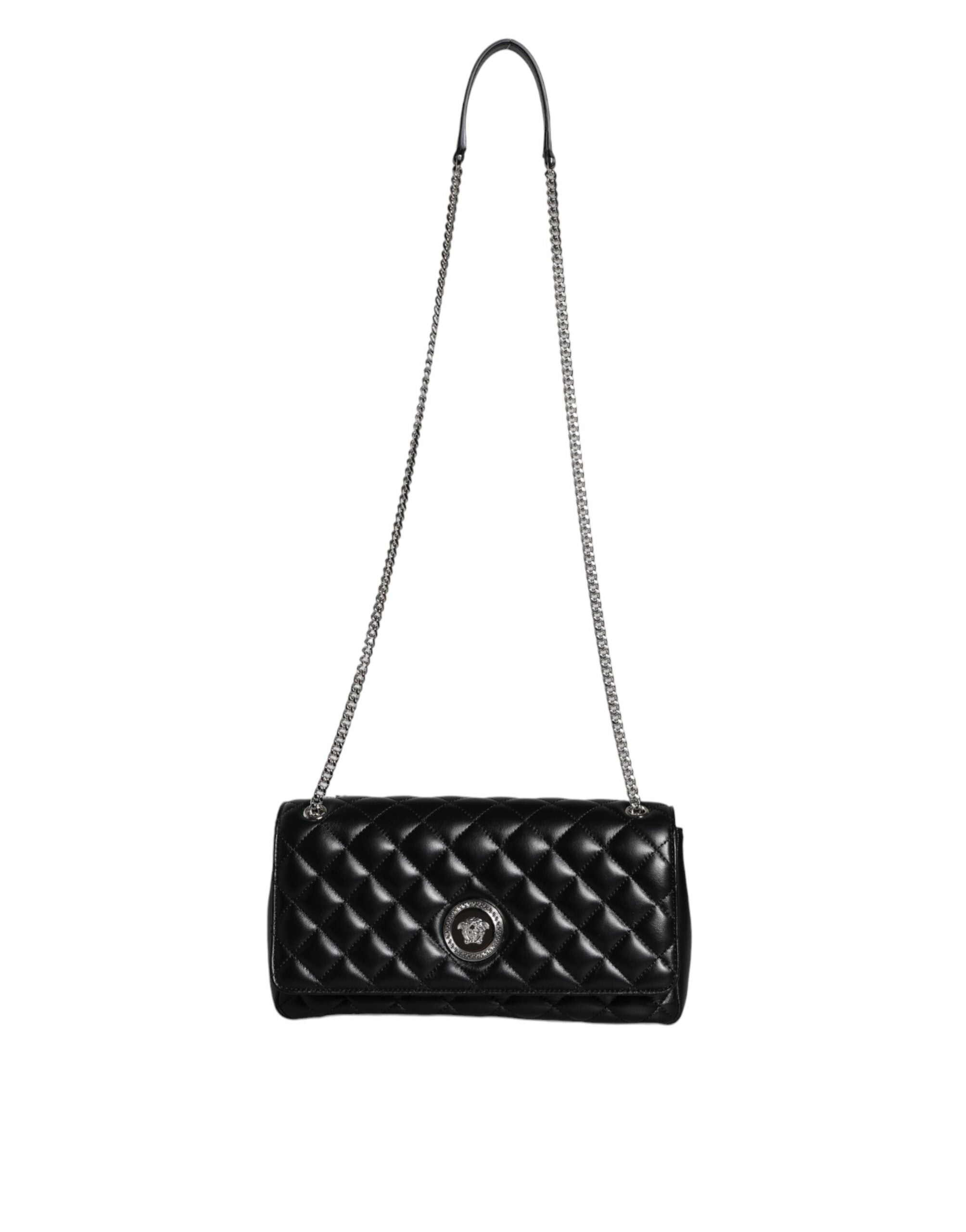 Versace – Black Quilted Lambskin Crossbody Bag