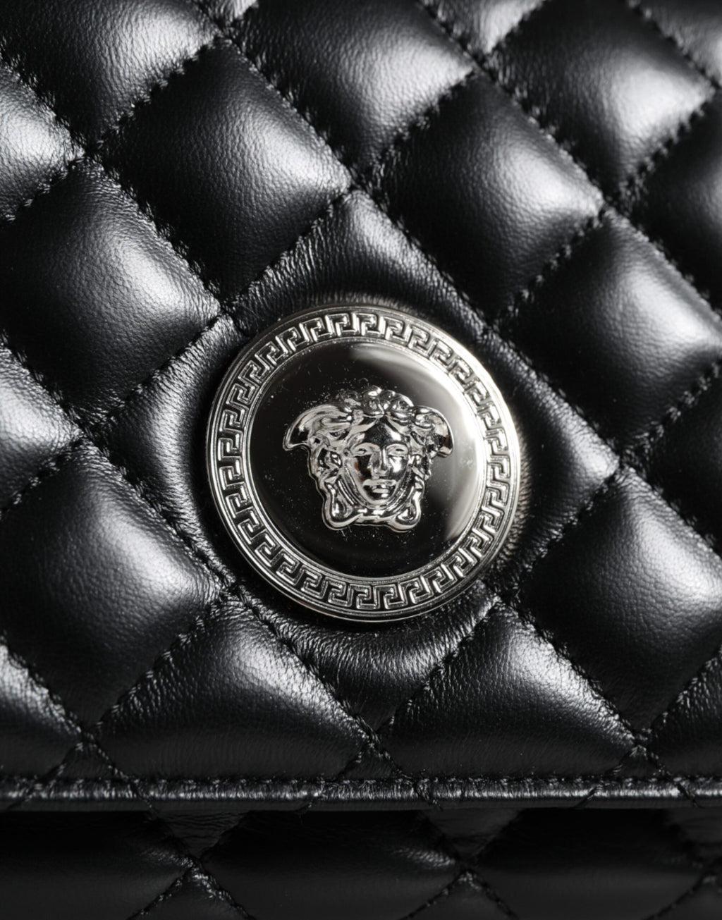 Versace – Black Quilted Lambskin Crossbody Bag