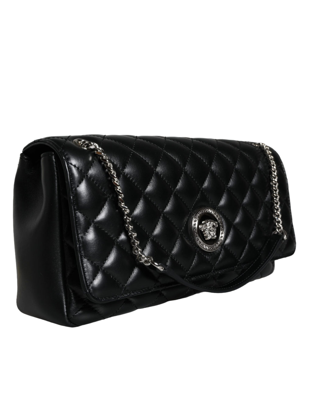 Versace – Black Quilted Lambskin Crossbody Bag