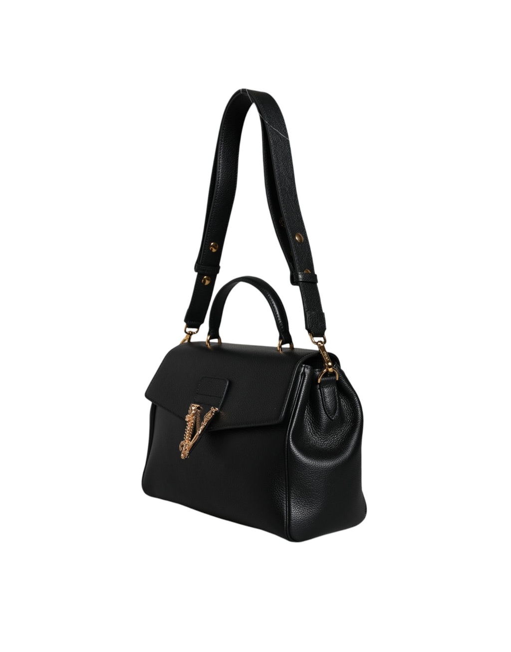 Versace – Black Grainy Calfskin Crossbody Bag