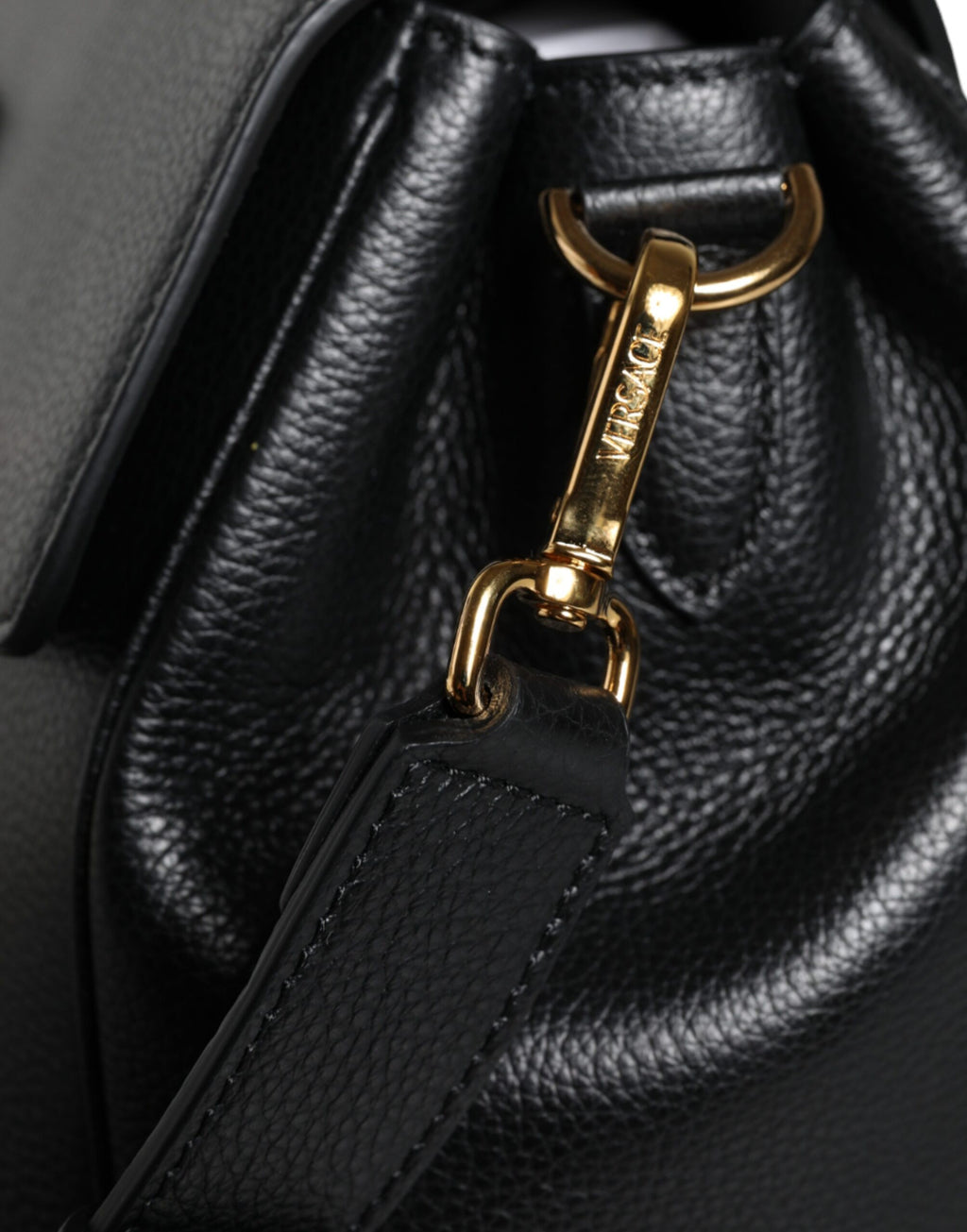 Versace – Black Grainy Calfskin Crossbody Bag