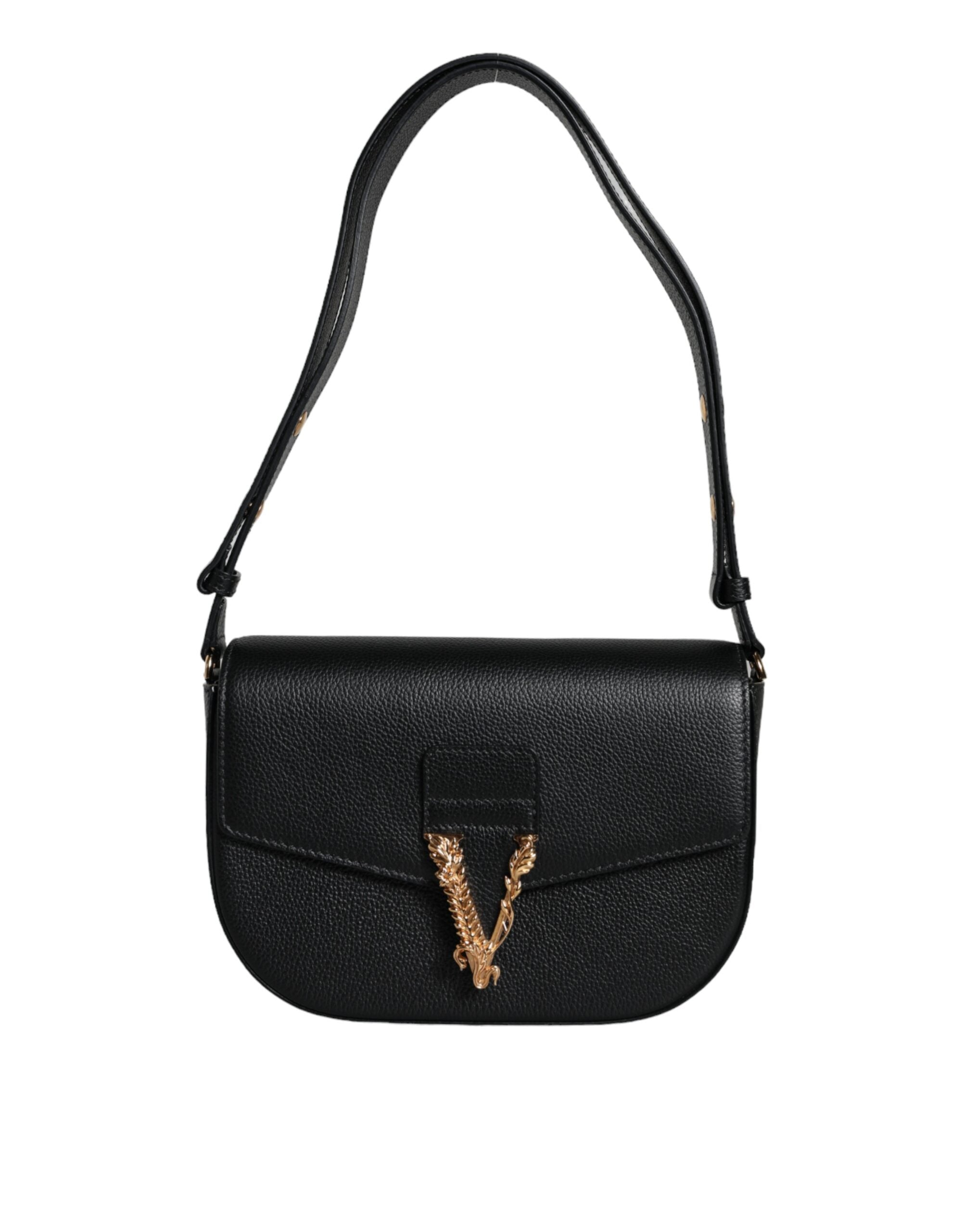 Versace – Black Calf Leather Shoulder Bag