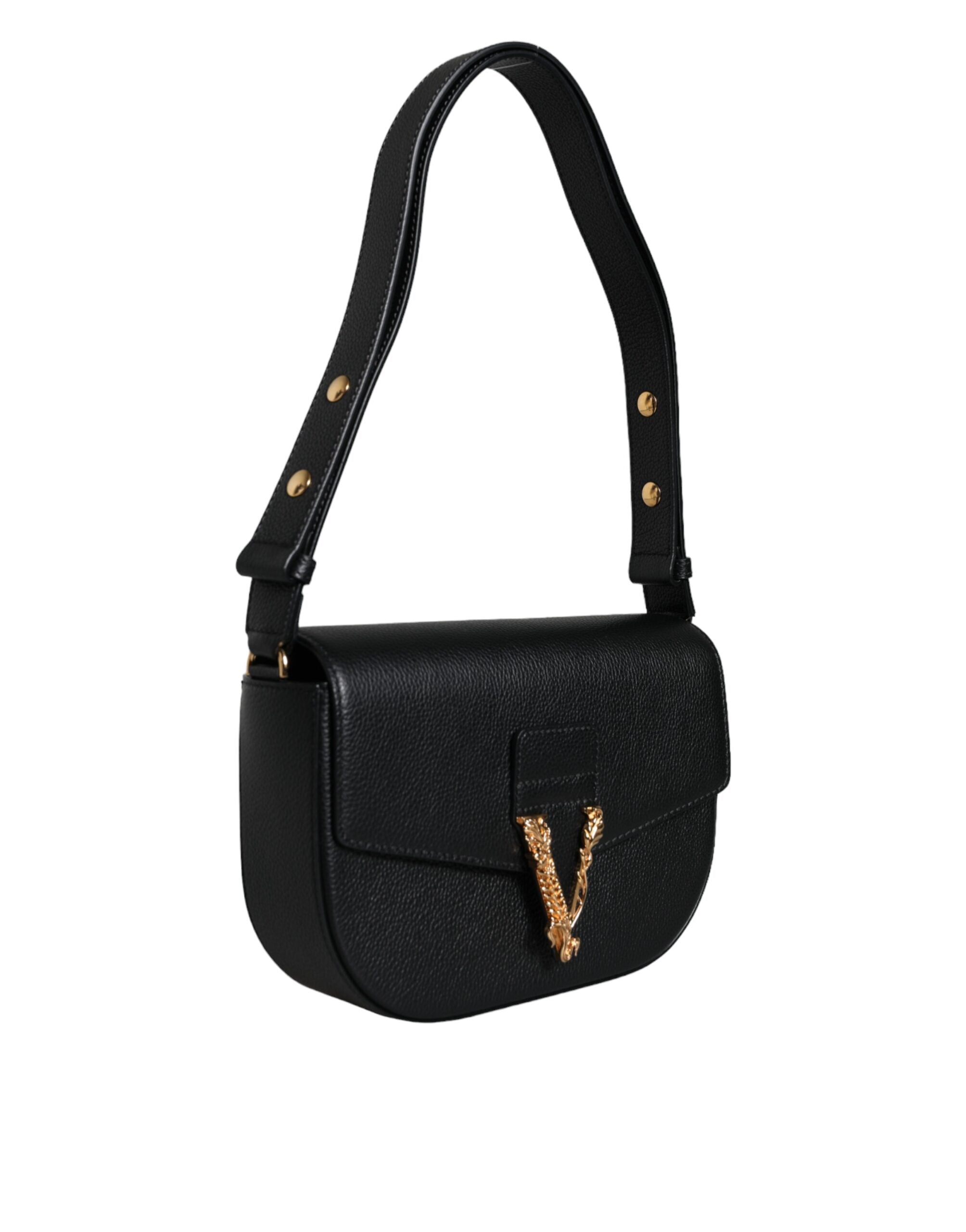 Versace – Black Calf Leather Shoulder Bag