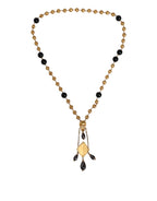 Dolce & Gabbana - Gold Chain Brass Black Beaded Rosary Style Necklace