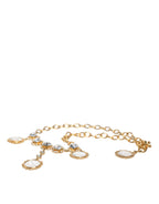 Dolce & Gabbana - Gold Chain Brass Crystal Clock Statement Necklace