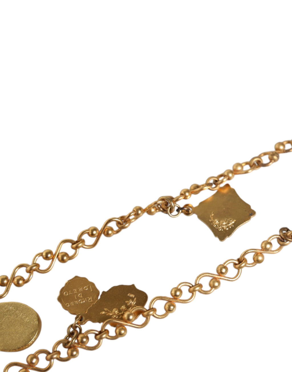 Dolce & Gabbana - Gold Tone Brass Chain Religious Cross Pendant Necklace