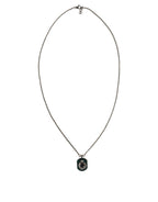 Dolce & Gabbana - Sterling Silver 925 Chain Bar Gem Pendant Logo Necklace