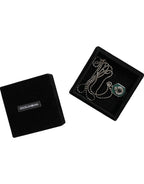 Dolce & Gabbana - Sterling Silver 925 Chain Bar Gem Pendant Logo Necklace