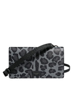 Dolce & Gabbana – Black Grey Leopard Leather Card Slot Crossbody
