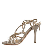 Dolce & Gabbana – Beige Leather Stiletto Heels Sandals