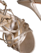 Dolce & Gabbana – Beige Leather Stiletto Heels Sandals