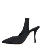 Dolce & Gabbana – Black Jersey Stretch Slingback Heels