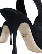 Dolce & Gabbana – Black Jersey Stretch Slingback Heels