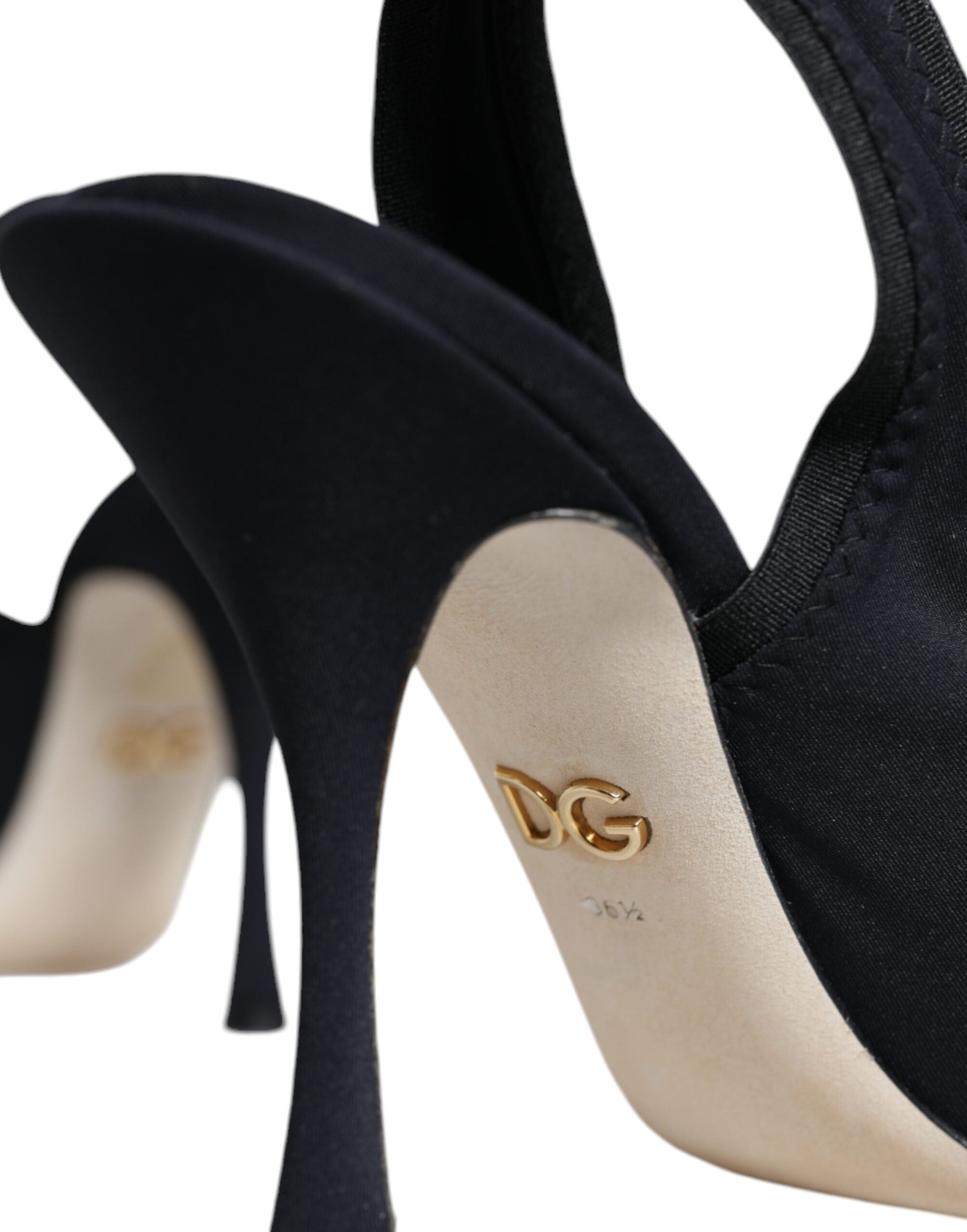 Dolce & Gabbana – Black Jersey Stretch Slingback Heels