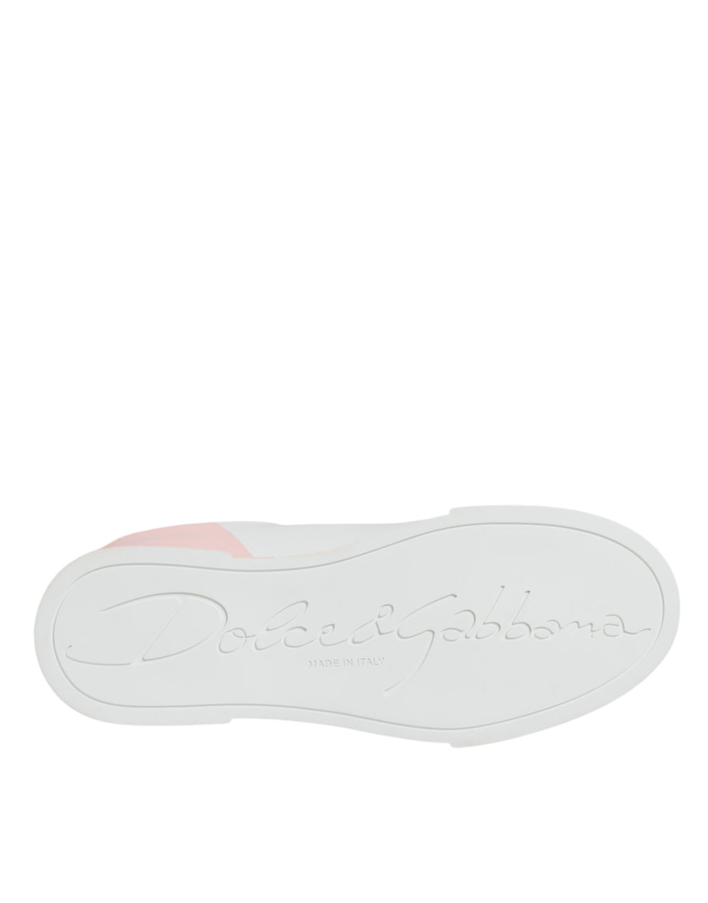 Dolce & Gabbana - White Pink Portofino Low Top Sneakers