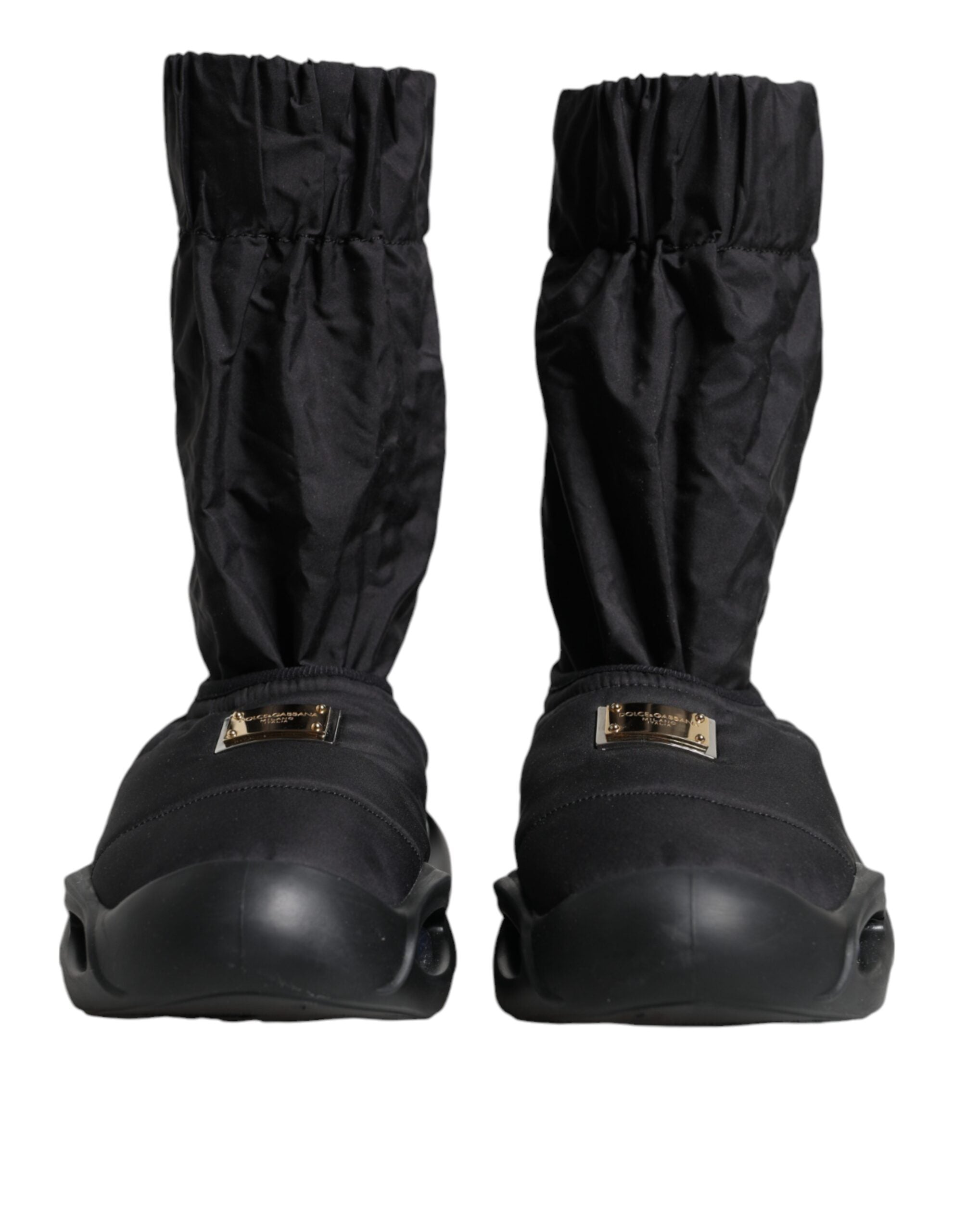 Dolce & Gabbana - Black Slip On Wave Socks Sneakers Shoes