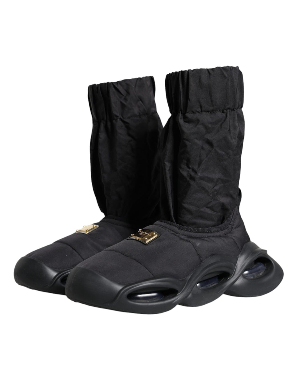 Dolce & Gabbana - Black Slip On Wave Socks Sneakers Shoes