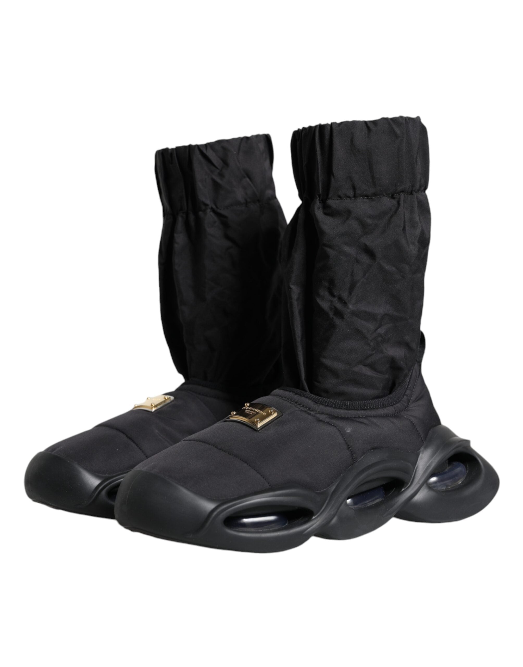 Dolce & Gabbana - Black Slip On Wave Socks Sneakers Shoes